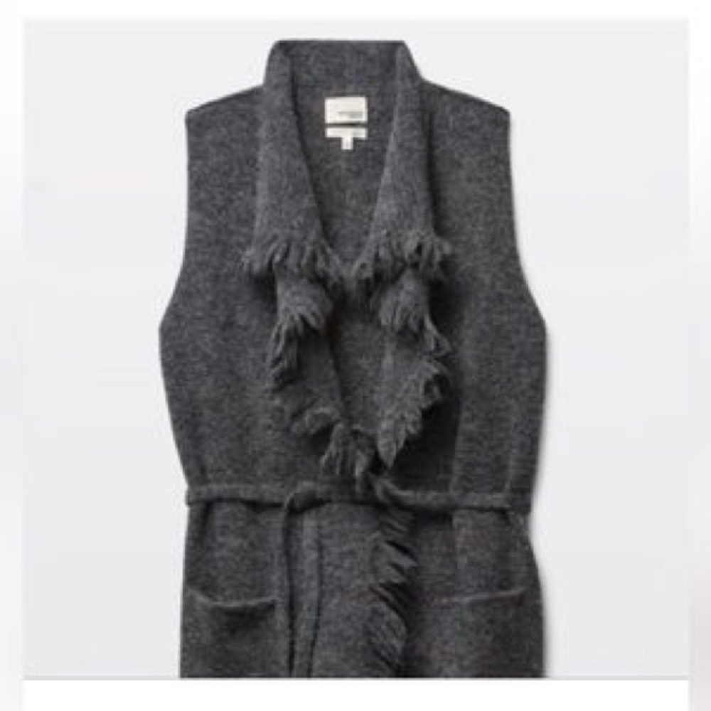Gray Sleeveless Fringe Cardigan Wilfred